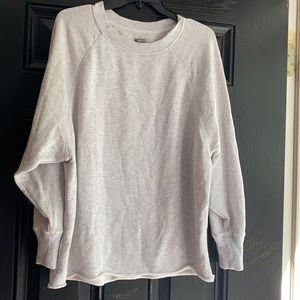 Aerie Grey Terry Oversized Crewneck Sweatshirt